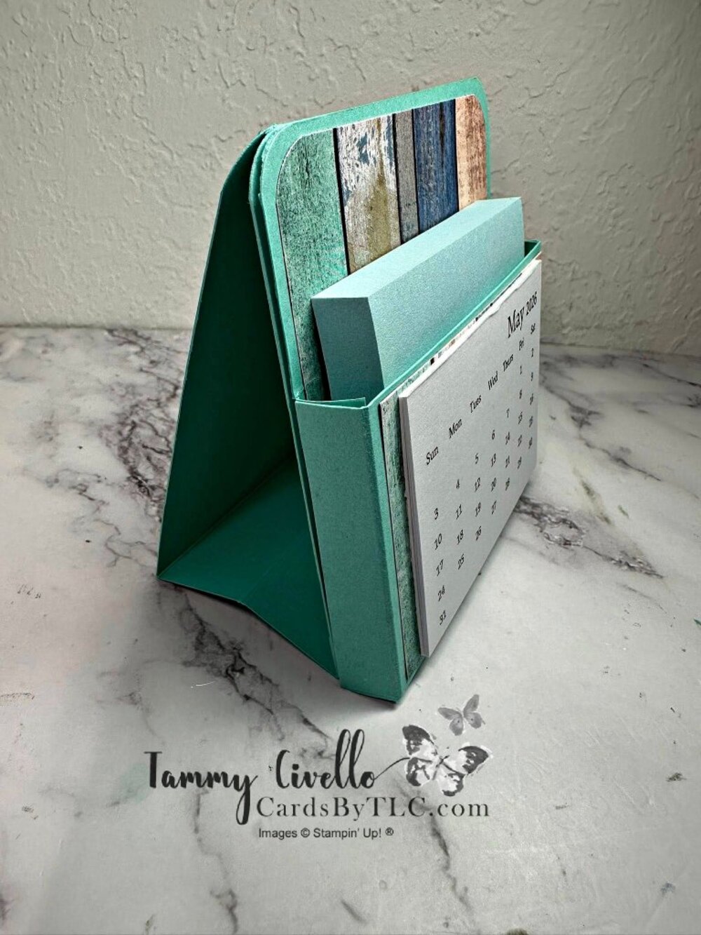 Hand Crafted Desk Calendar & Post-It Note Holder - Hand Crafted By Me - Picture 2 of 3